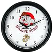 Deluxe Chiming US Marines Clock Featuring Bull Dog Mascot (fls)