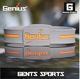 Genius Mens Sports Ionic Wristband - Grey and Orange.