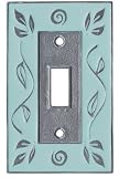 Leaf Aquamarine Single Toggle Switch Plate
