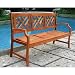 VIFAH V188 Outdoor Wood Bench, Natural Wood Finish, 23 by 61 by 37-Inch