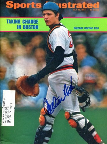 Carlton Fisk Autographed/Hand Signed Sports Illustrated Magazine - July 30, 1973