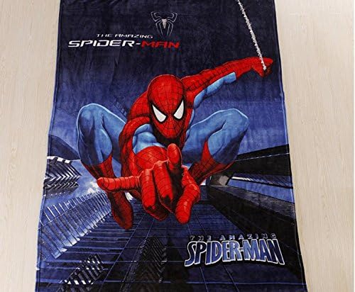 Grace847 Children's Cartoon Printing Blanket Coral Fleece Bed Sheet (Spider-Man)