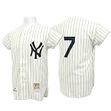 New York Yankees Authentic 1961 Mickey Mantle Home Jersey by Mitchell & Ness - Cream/Navy 52