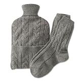 Cashmere-covered Hot-water Bottle And Bed-sock Set