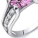Created Pink Sapphire Solitaire Ring Sterling Silver Rhodium Nickel Finish 2.75 Carats Sizes 5 to 9