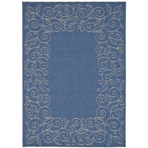Safavieh Courtyard Collection CY5139C Blue and Sand Indoor/ Outdoor Area Rug, 5-Feet 3-Inch by 7-Feet 7-Inch
