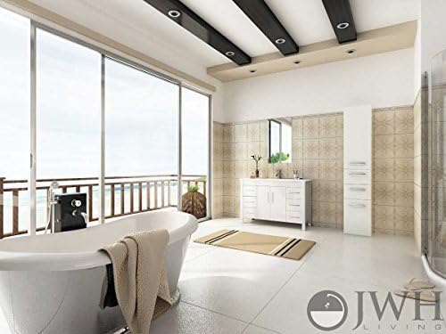 47" Grand Crater Single Vessel Sink Modern Bathroom Vanity with Phoenix Stone Top - White