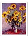 UNFRAMED CLAUDE MONET ART 'SUNFLOWERS' FLORAL WALL ART CANVAS POSTER PRINT A2