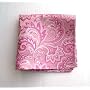 100% Silk Woven Pink Paisley Pocket Square