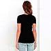 Perman Women's V-Neck Elegant Pullover Tee Short Sleeve Tops Shirt Blouse (M, Black)