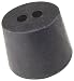 Plasticoid Q14-M292 Black Rubber Two-Hole Stopper, 90mm Top Diameter, 75mm Bottom Diameter, 14 Size, 25mm Length