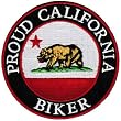 Proud California Biker Embroidered Patch Californian Flag Iron-On Motorcycle Emblem