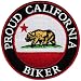 Proud California Biker Embroidered Patch Californian Flag Iron-On Motorcycle Emblem