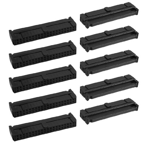 uxcell 10 Pcs Black Dual Row 40 Pin IDC Socket Connector Female Header FC-40P