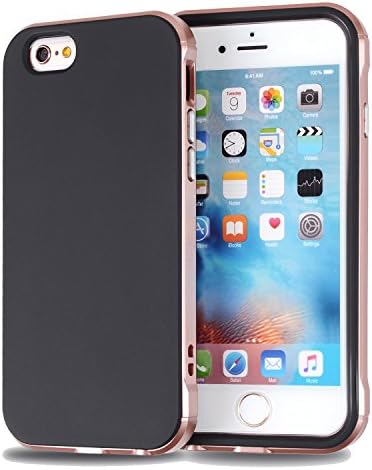 iPhone 6s Case, ZONCH™ [Drop Protection] [FREE Screen Protector] PC Bumper and Matte Finished Soft TPU Back Case for iPhone 6 / 6s (4.7-Inch) (Rose Gold + Black)