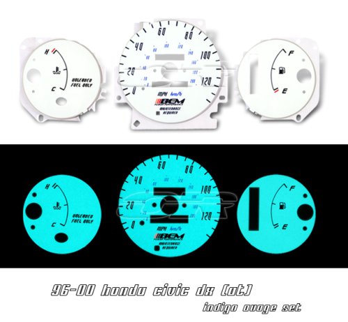 96 97 98 99-00 HONDA CIVIC DX AT AUTOMATIC WHITE FACE EL INTERIOR PANEL GLOW GAUGE