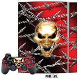 Skin Decal Cover for Playstation 3 Console + two PS3 Controllers - Pure Evil