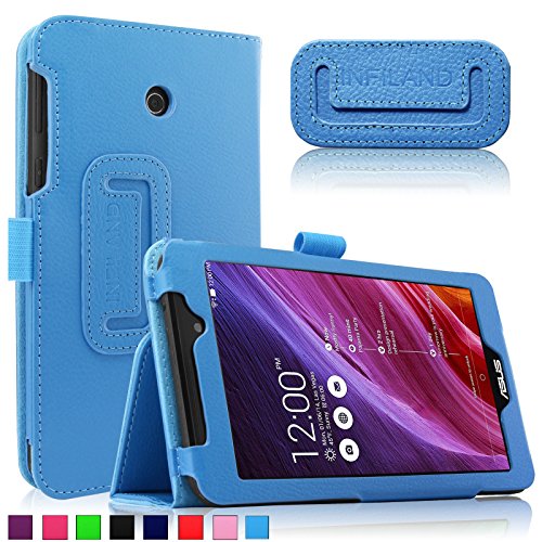 Infiland Folio Leather Case Fit Stand Cover For ASUS MeMO Pad 7 ME170CX / ASUS MeMO Pad 7 ME170C/ ASUS Fonepad 7 FE170CG, Sky Blue