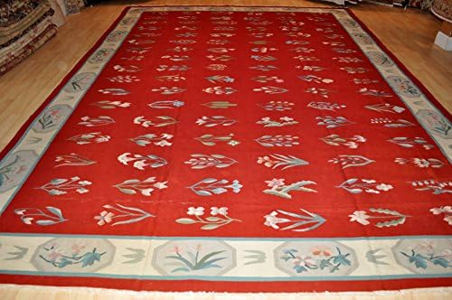 14'x10' Handmade Hand Woven Wool Kilim American Indian Navajo Design Reversible