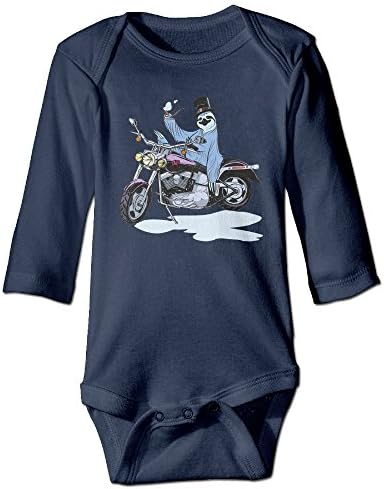 Baby Sloth On A Motobike Cotton Long Sleeve Bodysuit