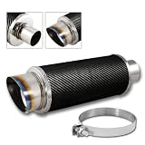 Universal Carbon Fiber 2.5 Inlet 4 Slant Rainbow Tip Muffler by RS Type