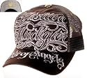 CHRISTIAN AUDIGIER Ed Hardy Mens Skull Trucker Hat Mens Womens Unisex City of Angels Brown/White