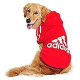 Eastlion Large Dog Warm Hoodies Coat Clothes Sweater Pet Puppy T Shirt Red 7XL