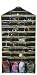 Closet Complete 87065 Chocolate Collection 82-Pocket Multi-Size Hanging Jewelry Organizer, Brown with Gold Trim