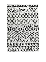 ICONS CORNER Alfombra 100% Lana India (Gris / Negro)