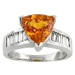 14K White Gold Spessartite Garnet and Diamond Ring