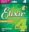 Elixir Strings Electric Bass Strings, 4-String, Heavy, Long Scale NANOWEB Coating