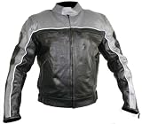 Men's Black and Grey Motorcycle Jacket