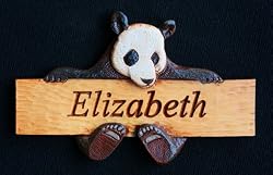 Panda Children's Room carved sign personalized