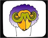Decorated Mouse Pad with green, purple, standing, sheep, horns