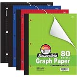 3 Pk, Bazic 4"/5" Reversible Graph Paper, 8 1/2" X 11", 80 Sheets