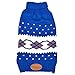 Blueberry Pet Scottish Argyle Pattern Inspired Turtleneck Dog Sweater in Royal Blue and White, Back Length 12