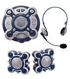 Portable CD Player and Karaoke Machine with Headset and Microphone, in Blue