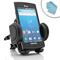 Professional Series Universal Vent Mount for Samsung Epic, Intercept, Fascinate, Captivate, Moment and MORE Android Phones - 360 Degree Swivel Head - Mounts to Virtually any Car Vent Configuration **Includes 3 Pack of Micro Fiber Cleaning Cloths**