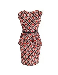 Pleated Vintage Sleeveless Knit Plaid Print Round Neck Bodycon Dress/Evening Dress/Prom Dress/Wedding Party Dress 