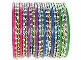 Beachcombers! Ethnic Glass Indian Wedding Bridal Bollywood Bangles Belly Dance Bracelets Set Rainbow