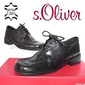 s.OLIVER, Glattleder Schnür-Halbschuh, Leder, schwarz