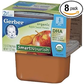 Gerber 2nd Foods Organic Apple & Sweet Potato, 2-Count, 3.5-Ounce Tubs (Pack of 8)
