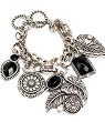 Secret Garden Antique Design Magic Black Stone Charm Bracelet