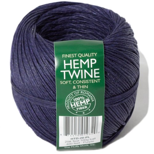 Hemp Twine HTD-20-PL Made in Romania 20# Test 100 grm Purple Twine Ball- 400 FT.