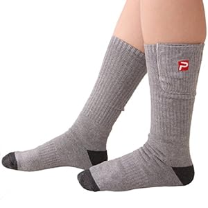 Prosmart Unisex AA Battery Heated Socks Size 6-10 US Gray