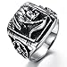Kstyle Jewelry Mens Stainless Steel Ring, Biker, Silver, Black, Indian, KR2222