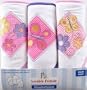 Luvable Friends 3-Pack Patches Hooded Towels, Pink