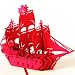 Magideal 3D Pop Up Invitation Greeting Card Valentine Wedding Birthday Sailing Red RS.230.00