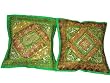 Sari Decorative Green Sequen 2 Pillows Cushion Covers India
