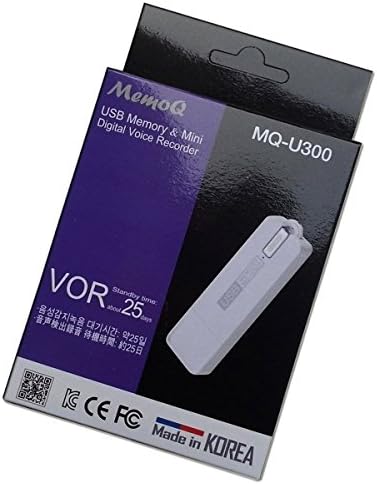 Esonic Professional Grade USB Flash Drive Digital Voice Audio Recorder Voice Activation and 25 Day Battery Mq-u300 White